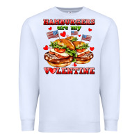 White hamburger are my valentine Premium Sweatshirt - AdoDesignShop