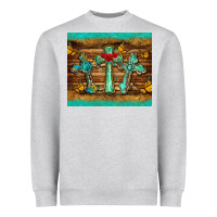 Heather Grey crosses tumbler Heavyweight Sweatshirt - BarkalooDesign