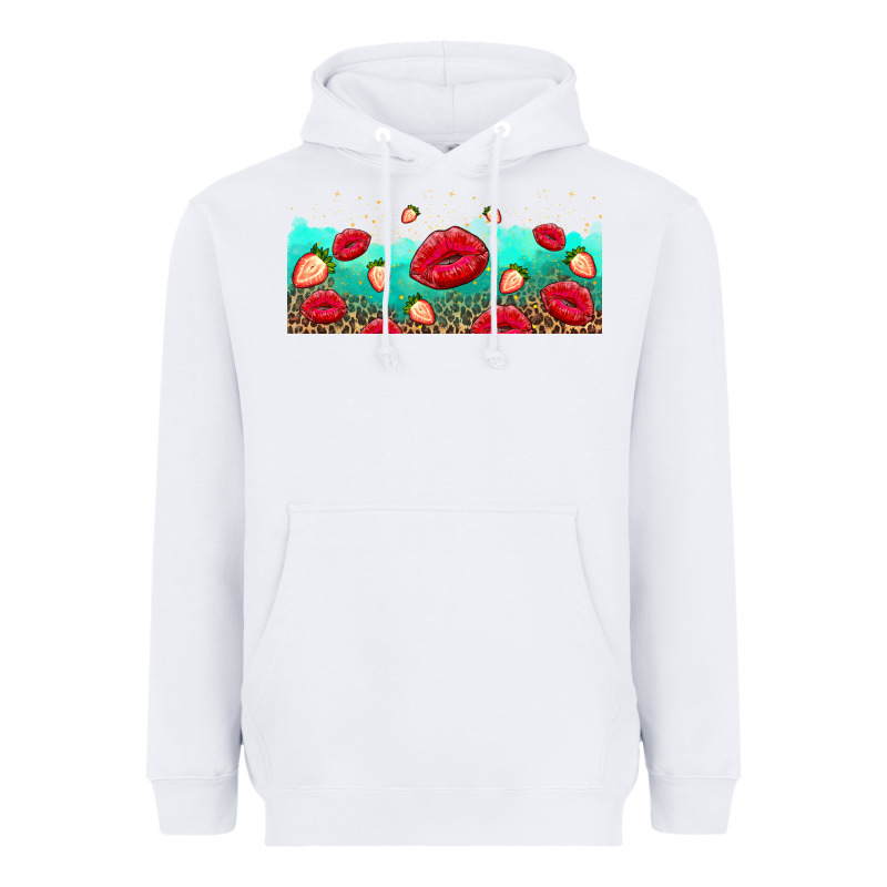 Lips And Strawberries Heavyweight Hoodie by AdoDesignShop | Teevron
