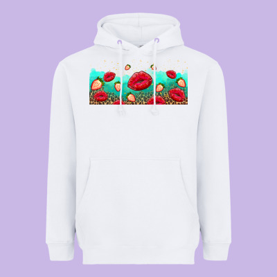 Lips And Strawberries Heavyweight Hoodie Designed By Adodesignshop