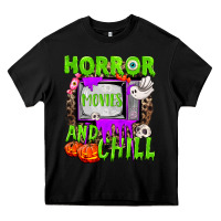 Black Horror movies and chill Heavy Core Tee - NancyCooperArtShop