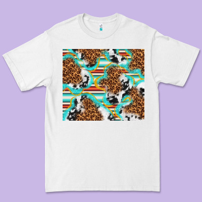 Serape Cowhide And Leopard With Glitter Premium Tee Designed By Tumblerdesignbyshophia