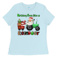 Baby Blue nothing runs like a reindeer Ladies Tee - CowGirlArtShop