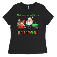 Black nothing runs like a reindeer Ladies Tee - CowGirlArtShop