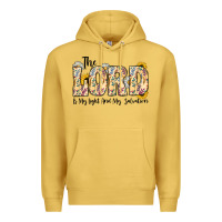Antique Gold the lord is my light and my salvation Premium Hoodie - CowhideDigitalArt