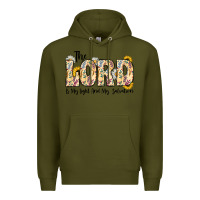 Army Green the lord is my light and my salvation Premium Hoodie - CowhideDigitalArt