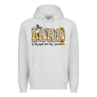 Dove Grey the lord is my light and my salvation Premium Hoodie - CowhideDigitalArt