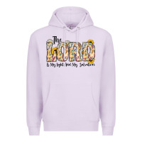 Lilac the lord is my light and my salvation Premium Hoodie - CowhideDigitalArt