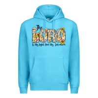 Ocean Blue the lord is my light and my salvation Premium Hoodie - CowhideDigitalArt