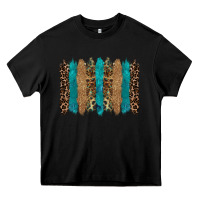 Black glitter turqoise leopard tooled leather background Heavy Core Tee - RanaPortraitStore