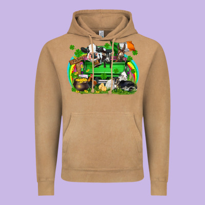 St. Patrick's Day Farm Animal Truck Vintage Hoodie Designed By Fadigitalartstudio