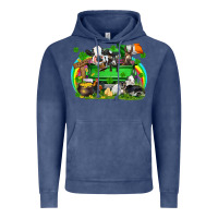 Vintage Denim St. Patrick's Day farm animal truck Vintage Hoodie - FaDigitalArtStudio