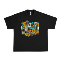 Black western leopard cowhide turquoise background horse Urban Heavy Tee - OliviaCreatesArt