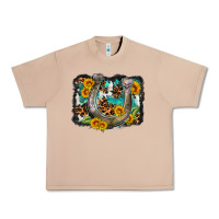 Burro western leopard cowhide turquoise background horse Urban Heavy Tee - OliviaCreatesArt
