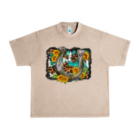 French Oak western leopard cowhide turquoise background horse Urban Heavy Tee - OliviaCreatesArt
