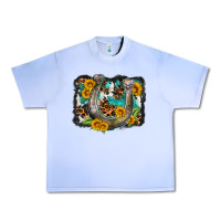 Grape Ice western leopard cowhide turquoise background horse Urban Heavy Tee - OliviaCreatesArt