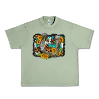 Oil Green western leopard cowhide turquoise background horse Urban Heavy Tee - OliviaCreatesArt
