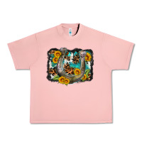 Salmon western leopard cowhide turquoise background horse Urban Heavy Tee - OliviaCreatesArt