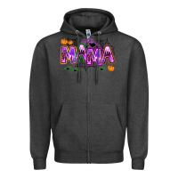 Charcoal Heather halloween mama Zipper Hoodie - AdoDesignShop