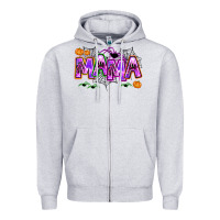 Heather Grey halloween mama Zipper Hoodie - AdoDesignShop