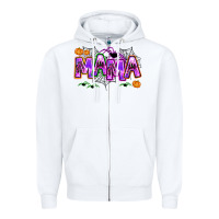 White halloween mama Zipper Hoodie - AdoDesignShop