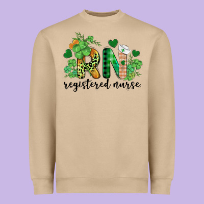 St. Patricks Day Registered Nurse Rn Heavyweight Sweatshirt Designed By Barkaloodesign