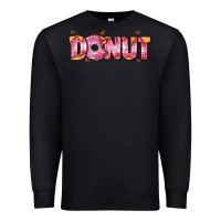 Black donut with donut and hearts Premium Sweatshirt - AdoDesignShop