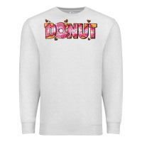 Oatmeal Heather donut with donut and hearts Premium Sweatshirt - AdoDesignShop