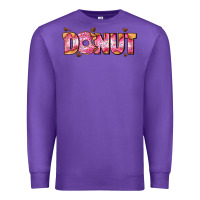Purple donut with donut and hearts Premium Sweatshirt - AdoDesignShop