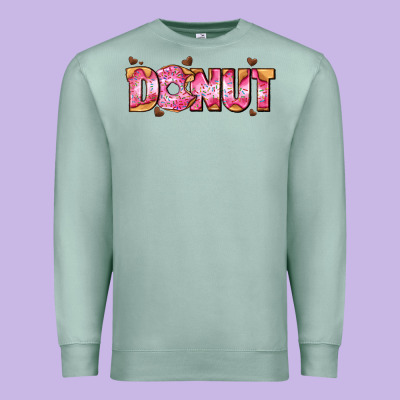 Donut With Donut And Hearts Premium Sweatshirt Designed By Adodesignshop
