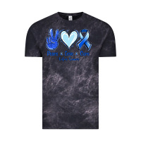Cloud Black Peace Love Cure Colon Cancer Vintage Tee - Jasminsmagicworld