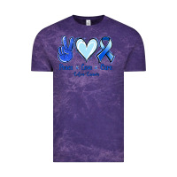 Cloud Purple Peace Love Cure Colon Cancer Vintage Tee - Jasminsmagicworld