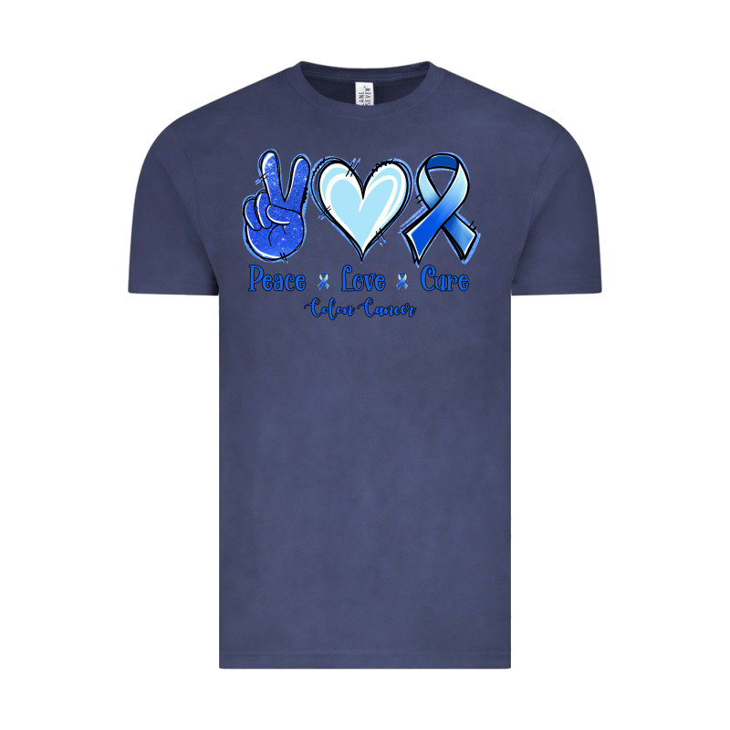 Peace Love Cure Colon Cancer Vintage Tee by Jasminsmagicworld | Teevron