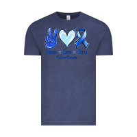 Vintage Denim Peace Love Cure Colon Cancer Vintage Tee - Jasminsmagicworld