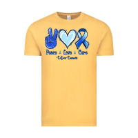 Vintage Mustard Peace Love Cure Colon Cancer Vintage Tee - Jasminsmagicworld