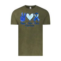 Vintage Olive Peace Love Cure Colon Cancer Vintage Tee - Jasminsmagicworld