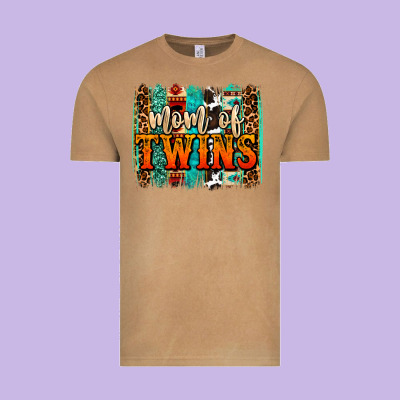 Mom Of Twins Western Brushstroke Vintage Tee Designed By Oliviacreatesart