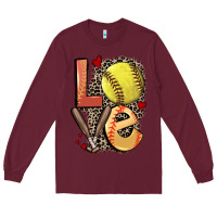 Burgundy love softball Long Sleeve Tee - FaDigitalArtStudio