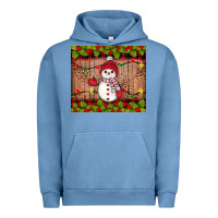 Pigment Pebble Blue snowman Christmas Urban Hoodie - JahusDesignShop