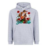 Heather Grey you and me Heavyweight Hoodie - AdoDesignShop