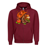 Burgundy fall pumpkins  cowgirl  and roses Zipper Hoodie - AdoDesignShop