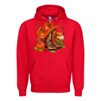 Red fall pumpkins  cowgirl  and roses Zipper Hoodie - AdoDesignShop