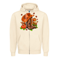 Fall Pumpkins  Cowgirl  And Roses Zipper Hoodie | Teevron