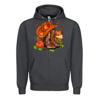 Smoke fall pumpkins  cowgirl  and roses Zipper Hoodie - AdoDesignShop
