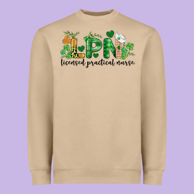 St. Patricks Day Registered Nurse Lpn Heart Heavyweight Sweatshirt Designed By Barkaloodesign