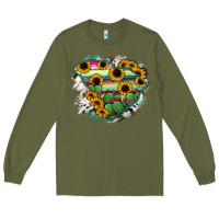 Army Green South Carolina State Map Long Sleeve Tee - RanaPortraitStore