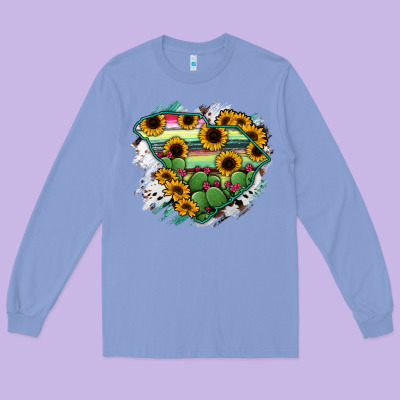 South Carolina State Map Long Sleeve Tee Designed By Ranaportraitstore