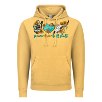 Vintage Mustard peace love bull skull bbs Vintage Hoodie - BundleAndBundleShop