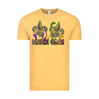 Vintage Mustard mardi gras skeleton hands  fleur de lis Vintage Tee - OliviaCreatesArt