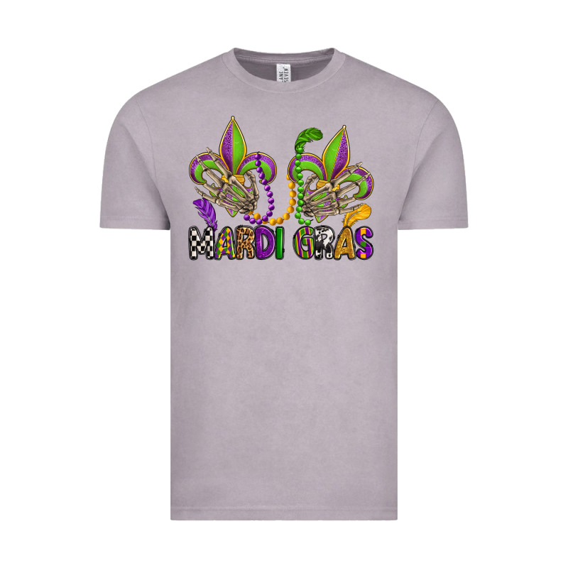 Mardi Gras Skeleton Hands  Fleur De Lis Vintage Tee by OliviaCreatesArt | Teevron